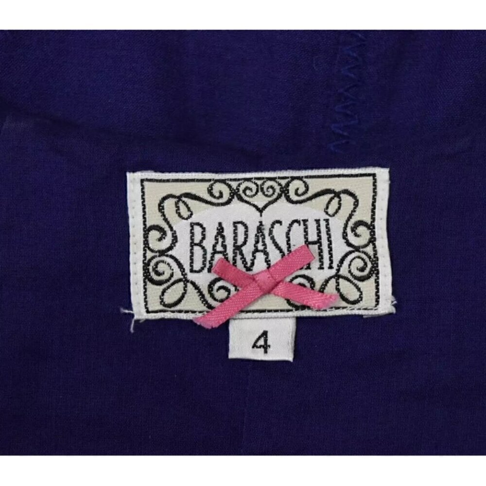 YOANA BARASCHI ROSETTE NECKLINE INDIGO-PURPLE DRESS - Picture 7 of 8